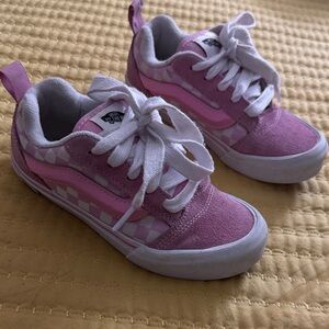 Vans Kids Pink Checkerboard Old Skool Style Sneakers